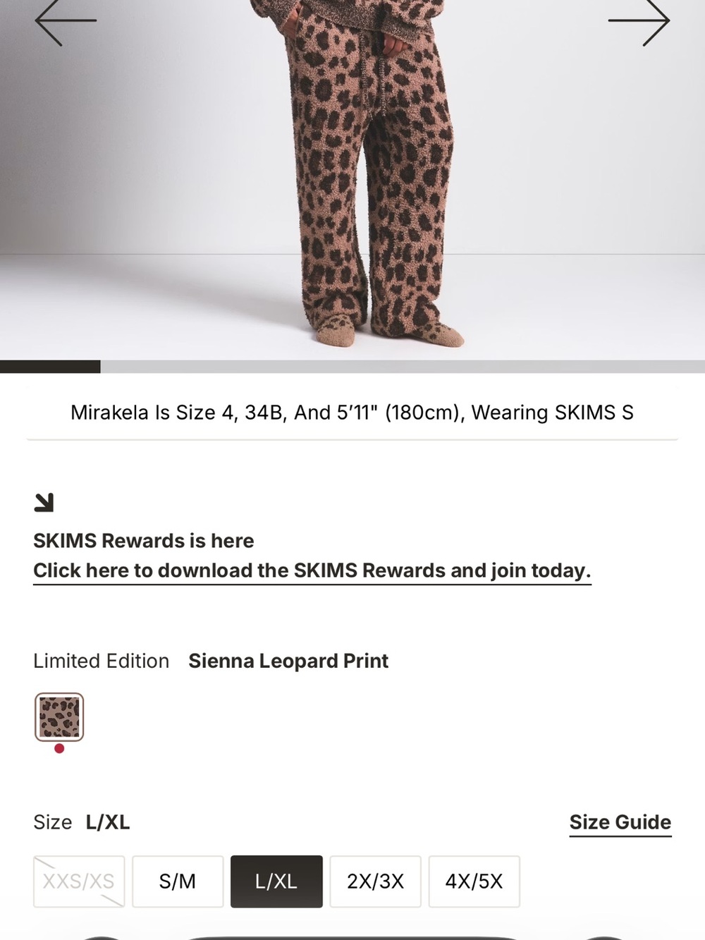 SKIMS Leopard-Print Cozy Oversized Crewneck in Brown and Black - Picture 4 of 6